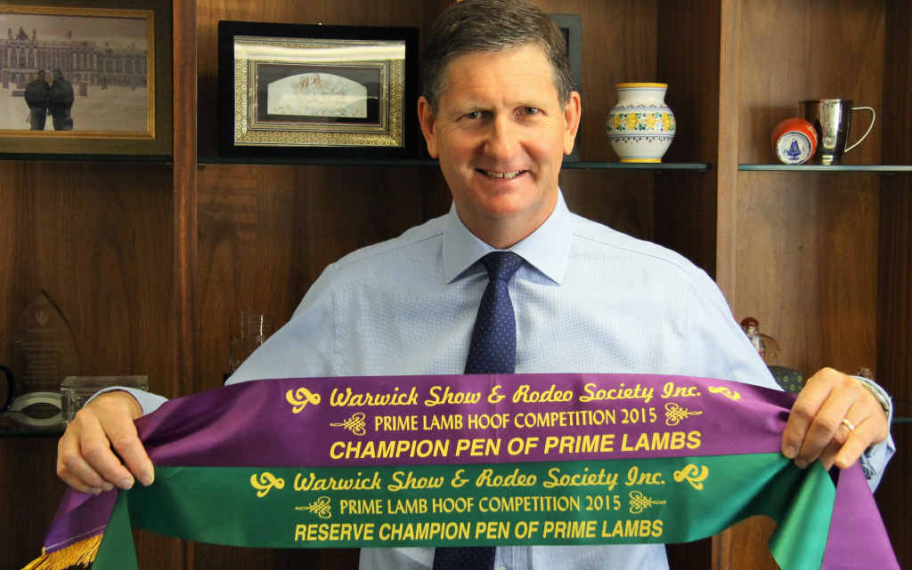 PRIME WIN: Southern Downs MP Lawrence Springborg with his ribbons from the Hoof and Hook competition.